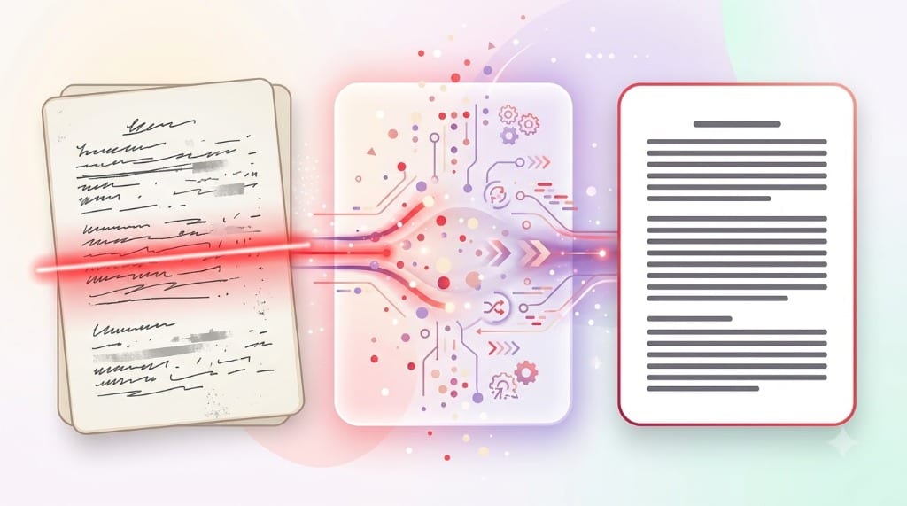 Technical process of converting scanned and broken PDF text streams into clean flowing digital paragraphs